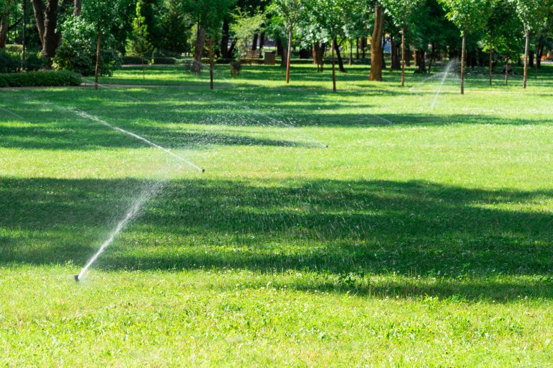 Lawn with Installed Sprinklers